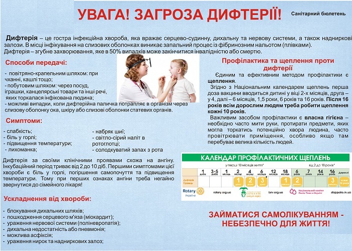 Увага! Загроза дифтерії!